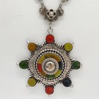 Vintage Germany Bakelite Statement Necklace Art Deco Multicolor Medallion Tested