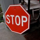 Vintage 1950 s Steel Embossed Street Stop Stop Sign - Nice Condition