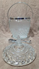 Vintage Wexford Pattern Ice Bucket W Lid    Chrome Trim By Anchor Hocking 
