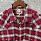 Ely Cattleman Xl Red Plaid Western Pearl Snap Shirt Cowboy Ranch Mens
