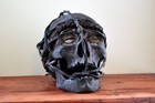 Human Skull Replica  Dayak Tribal Style Artwork Man Cave Art Oddity Headhunter