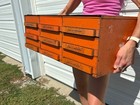 Vtg 1940 s Lamson Bolt Bin Chest Advertising Cabinet Drawers Organizer Box Tools