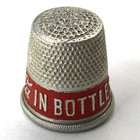 Vtg Sewing Thimble Drink Coca-cola In Bottles Promotional Advertisement Red Logo