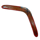 Large 30 Inch Authentic Aboriginal Boomerang Hand Painted Kangaroo Wood Art