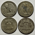 Mixed Lot-90  Silver Coins  2 Face Value Walking Liberty   Ben Franklin Halves