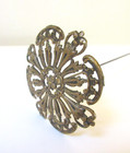 Antique Hatpin Large Openwork Brass