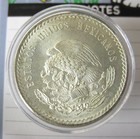 1948 Mexico Aztec Emperor Cuauhtemoc Eagle Silver 5 Peso Coin - Bino