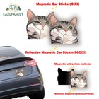 Earlfamily Cat Emotion Reflective Magnetic Sticker Bumper Car Door Caravan 