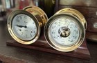 Vintage Chelsea Boston Shipstrike 8-day Key-wind Clock   Barometer Set Ship Bell