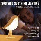 Small Bird Table Lamp Cordless Desk Lamp Touch Night Light With 3 Color Small