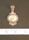Rare Navajo Native American Royston Turquoise 925 Silver Pendant - Signed