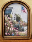 Handcrafted Retro 8  Canvas On Wood Arch Top Beach House Framed Art