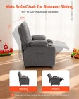 Kids Reclining Chair Toddler Recliner With Cup Holders And Pockets  grey 