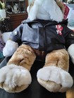 Dan Dee Collectors Choice Biker Bulldog Plush Faux Leather Jacket Bandana 18 