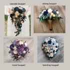 Light Blue Dusty Bridal Bouquet Sola Wood Bridesmaid Babys Breath Wedding Flower