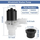 104307 Windshield Washer Pump Hlk7046 Fits Peterbilt 389 Kenworth T680 1pc