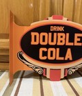 Double Cola Flange Sign Soda Coke Bottle 2 Sided Vintage Style Wall Decor