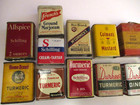 13 Vintage Kitchen Spice Tins   Great Mixed Lot   Turmeric Ginger Cinnamon   