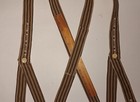 Civil War Suspender Tea Stain Tan Black Cotton Period Hand Crank Sewing Machine