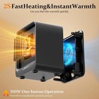 Lerat Space Heater  Portable Mini Heater For Indoor Use  500w Fast Heating Small
