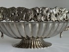 Vintage Victorian Style Grapevine Silver Plated Oval Twin Handle Fruit Bowl