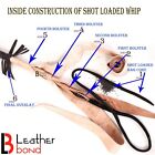 Real Kangaroo Hide Leather Shot Loaded Snake Whip 4  5  6   8 Foot 12 Plaits 