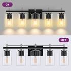 5-light Brushed Nickel Bathroom Vanity Light    silver Finish Wall Sconce E26 Base