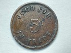 C 1915 Bird Lieurance Saloon Bushnell  Il Mcdonough Co  Illinois 5c Trade Token