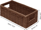 Set Of 2 Hand Woven Wicker Storage Baskets With Handles For Organizing