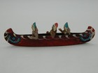 Celluloid Indians In 7  Canoe Vintage Travel Souvenir