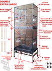 76  X-large Double Stackable Bird Flight Breeding Metal Cage With Rolling Stand