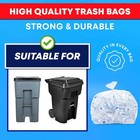 Clear Heavy Duty 96 Gallon Trash Bags 61x68 Inches 25 Pack