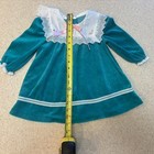 Vintage Sweet Treats Green Velvet Dress Lace Ruffle Collar Baby Girl 24 Months 