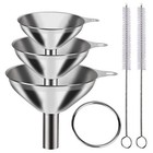 5 Pcs Stainless Steel Kitchen Funnels Set Food Metal Funnels For Filling Small