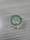 Vintage Sterling Silver Taxco Mexico Malachite  Inlay Pill Box 25g Ormula