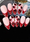 10pcs set Handmade Delicate French Floral Nail Art Nails