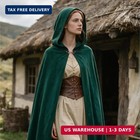 Medieval Hooded Cloak With Buckle Renaissance Halloween Costume Cape