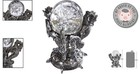 Majestic 5 Inch Silver Chrome Dragon Statue - Gothic Seeded Glass Collectible