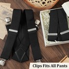 2 Pack Adjustable Men s Suspenders 2 Inch Wide Heavy Duty Elastic Braces With 4 