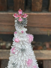 8-7 8  Miniature Dollhouse Christmas Tree Artisan Some Vintage Ornaments Pink