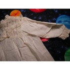 Antique Victorian White Cotton Eyelet Lace Floral Embroidered Kids Gown Dress