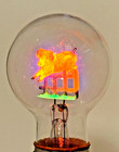 Vintage Aerolux Electric Neon Light Bulb Ram Jumping Fence Works W  Box