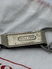 Coach Trigger Snap Bag Charm  Key Chain Fob Metallic Gold Leather   Dust Bag