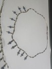Vtg 925 Sterling Silver 16  Necklace   8  Bracelet With Dangle Blue Glass Beads