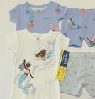 Carters Toddler Girl Pajamas 2t Shorts Shirt 4 Pc Set Cute Mermaid Pjs New