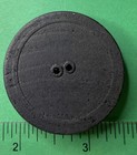New 1 3 4    Embossed Village Scene Man Walking Dog Black Wood 2-hole Button-z346