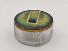 Antique Vanity Glass Powder Jar 3 5 d X 2 h