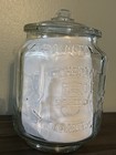 Vintage Planters Peanut Glass Jar 5 Cent Octagonal Mr  Peanut With Lid 