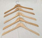 Lot Of 5 Wooden Hangers Metal Hook Really Nice