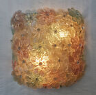 Vintage 60 s Barovier Toso Murano Flowers Glass Basket Wall Sconce Lamp 2 Lights